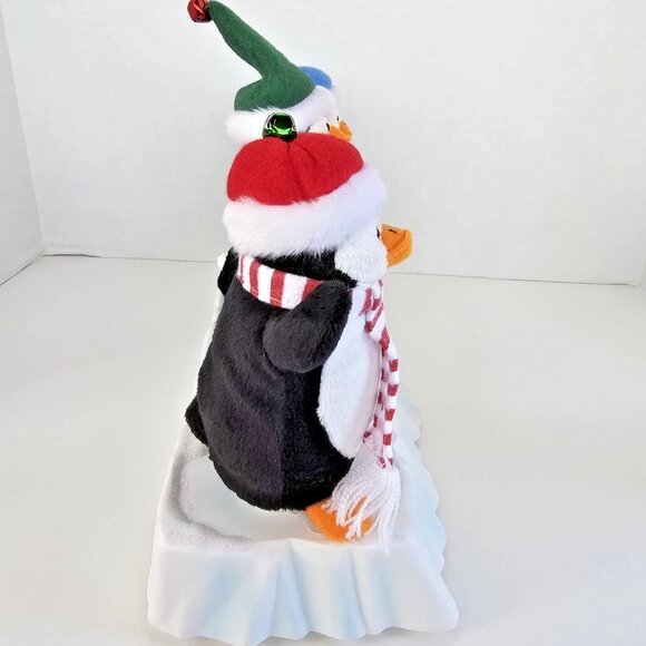Trio of Plush Musical Singing *Dancing* Penguins On Block Of Ice Holiday Decor - Picture 3 of 12